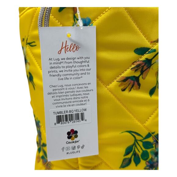 Lug Color Joy Tumbler Bag Bouquet Yellow Floral Travel Toiletry Artist Supply - Picture 4 of 15